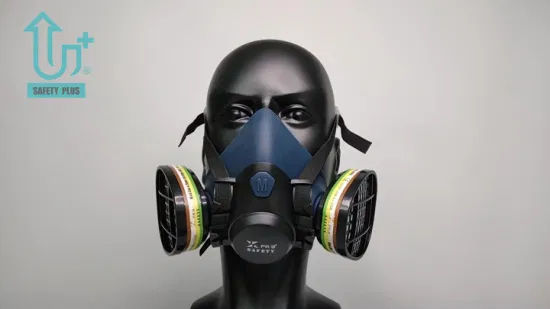 Masque à gaz anti-poussière de construction industrielle, demi-visage chimique, respirateur réutilisable